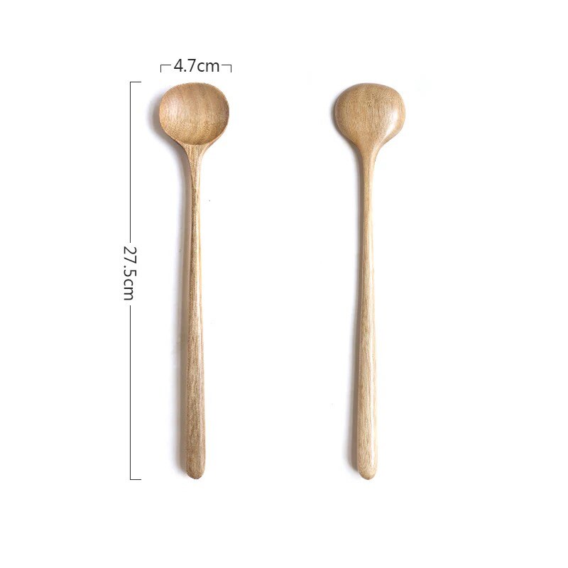 Série japonaise en bois massif cuillère Nanmu marmite en bois longue poignée cuillère cuillère à remuer Sauce: B   Primary color