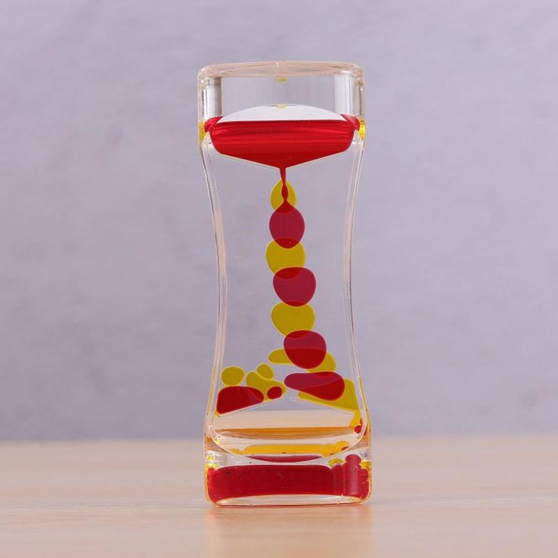 Reloj de arena G2U2 para personas con autismo, juguete sensorial visual, líquido temporizador de vidrio especial flotante, necesita movimiento Visual y aceite