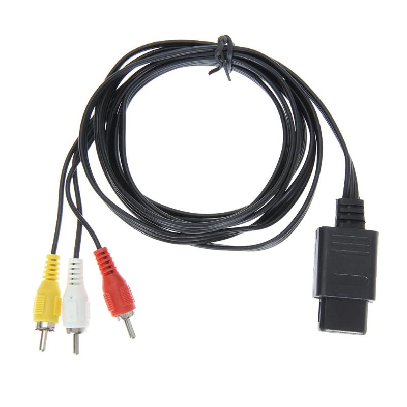 Alloyseed 1.8 M 6FT Kabel Cord Av Tv Rca Game Video Voor Snes Nintendo 64 N64 Zwart: Default Title