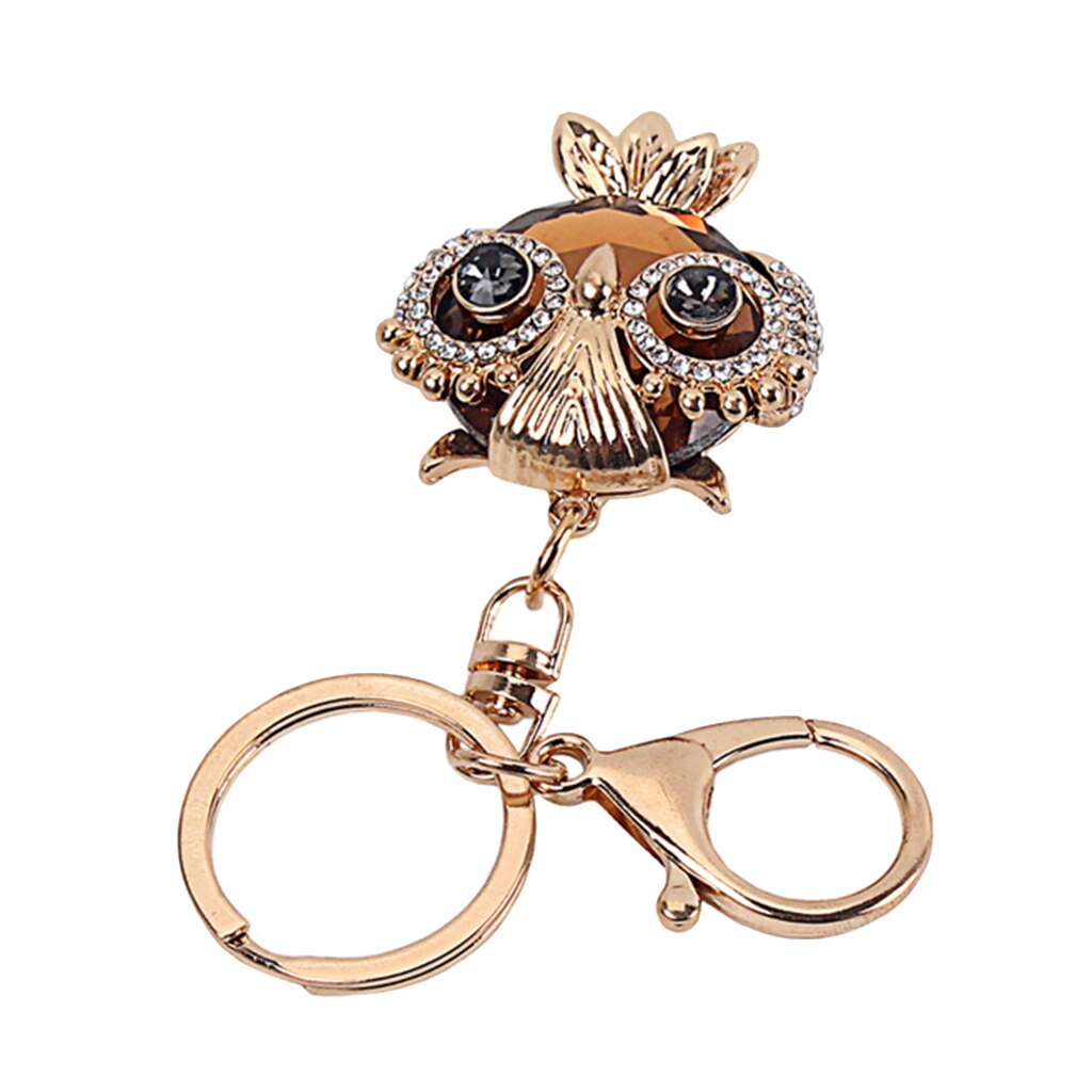 Owl Crystal Rhinestone Key Rings Pendant Key Chain For Women Girls