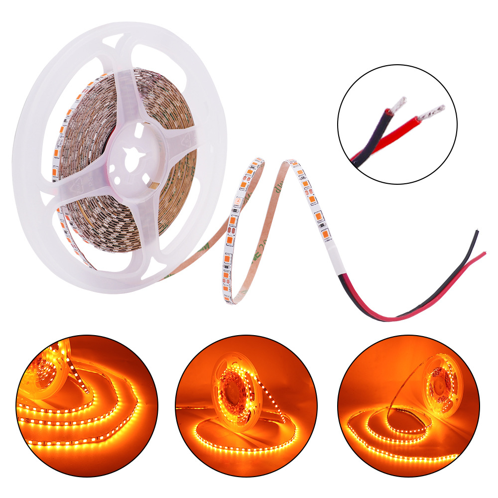 12V 24V 4mm 8mm 10mm naranja ámbar llama LED tira Flexible 1800k 1900k 240leds/m 120leds/m cinta Flexible suave 5M/rollo