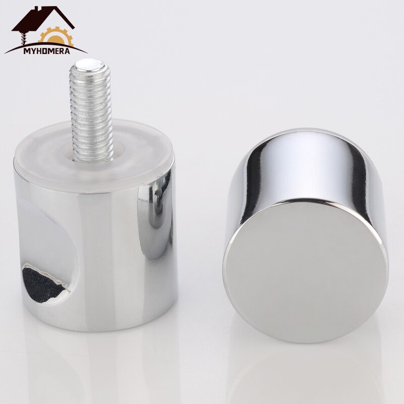 Myhomera Deurklink Glazen Deur Knop Fit 10/30/80 Mm Dikke Deur Puller Push Badkamer Douche Kast schuifladegrepen Zilver Geborsteld