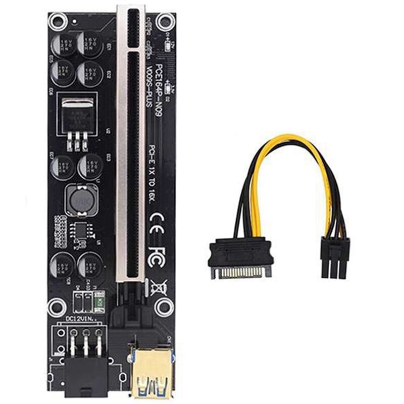 -Pcie Card Riser 1 to 4 USB 3.0 Adapter Card Multiplier Hub Pci Express Riser VER009S PLUS Pcie Riser X1 to X16
