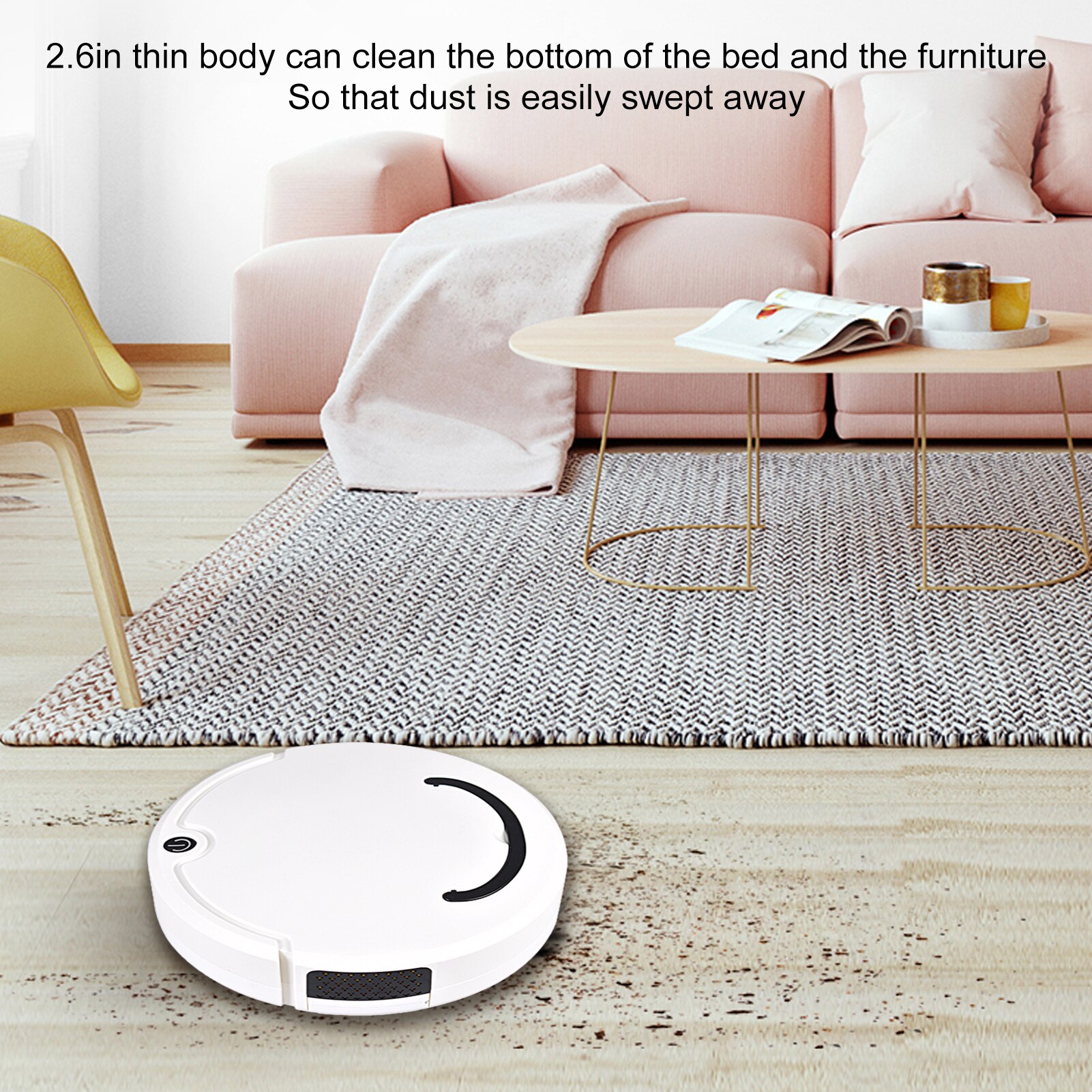 robot spazzatrice aspirapolvere intelligente spazzare robot detergente per la casa 2.6in sottile super silenzioso per pavimenti in legno massello piastrelle per capelli