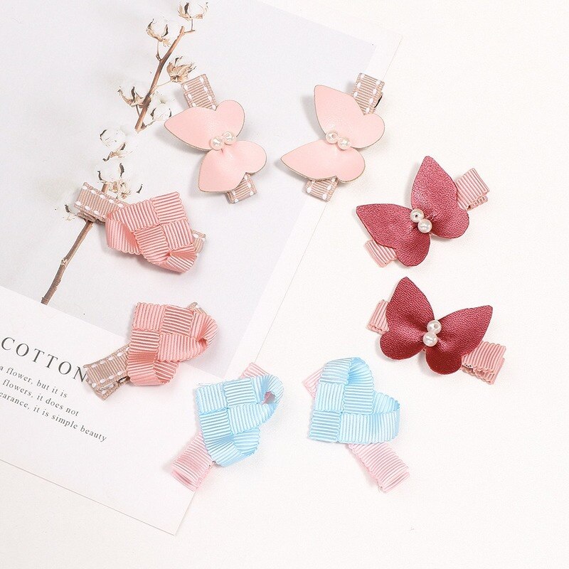 1 paio carino fiocchi cuore bambini Barrette bambino fermagli per capelli bambini neonate clip di capelli Mini anatra accessori copricapo fatti a mano
