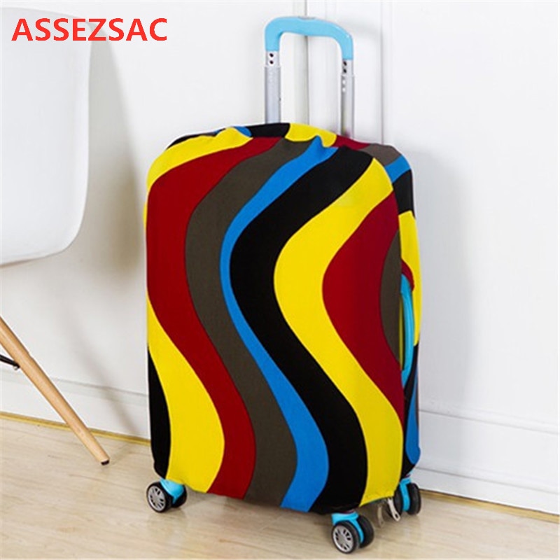 ASSEZSAC Colorful Travel Luggage Cover Protective Suitcase Cover Trolley Case Travel Accessories Luggage Dust Cover 22-28 Inch