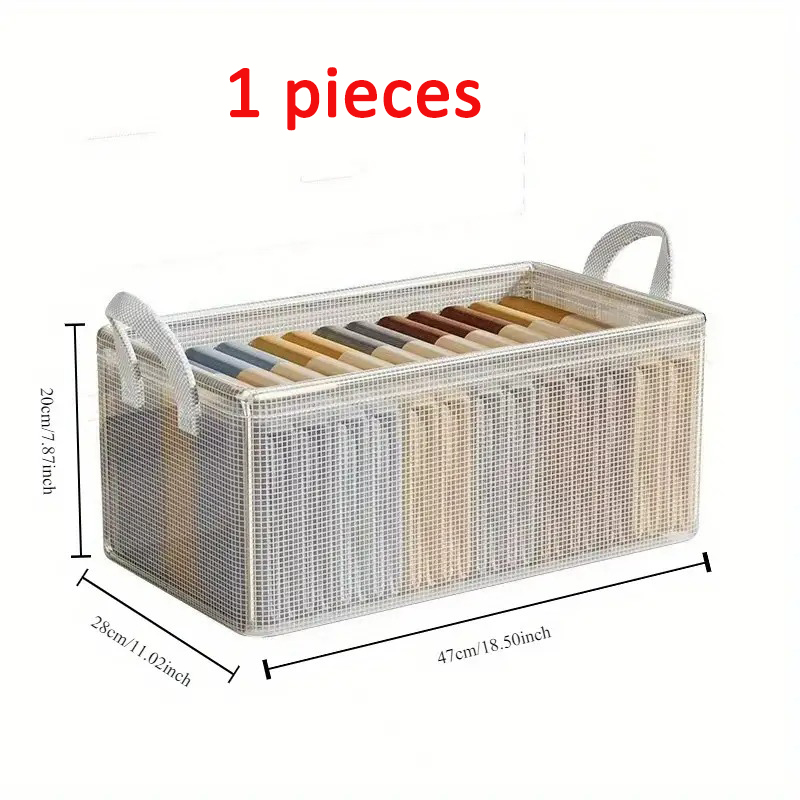 Cajas de almacenamiento plegables, organizador de ropa, contenedores apilables para camisetas y pantalones, PVC impermeable para armario, almacenamiento de ropa interior: Verde claro