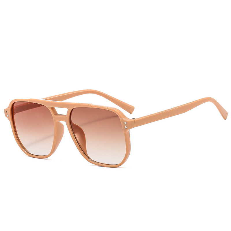 Lunettes de soleil à double pont pour hommes et femmes, protection des yeux de plage, lunettes de soleil à grand cadre, nuances pilotes, punk, rétro, voyage, été, , UV400: WHITE