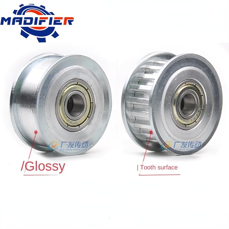 thumbnail image 2 of Aluminum HTD-5M Timing Pulley – 12 Teeth, 5mm Bore, 15mm Wide, Double Flange 2 of 5