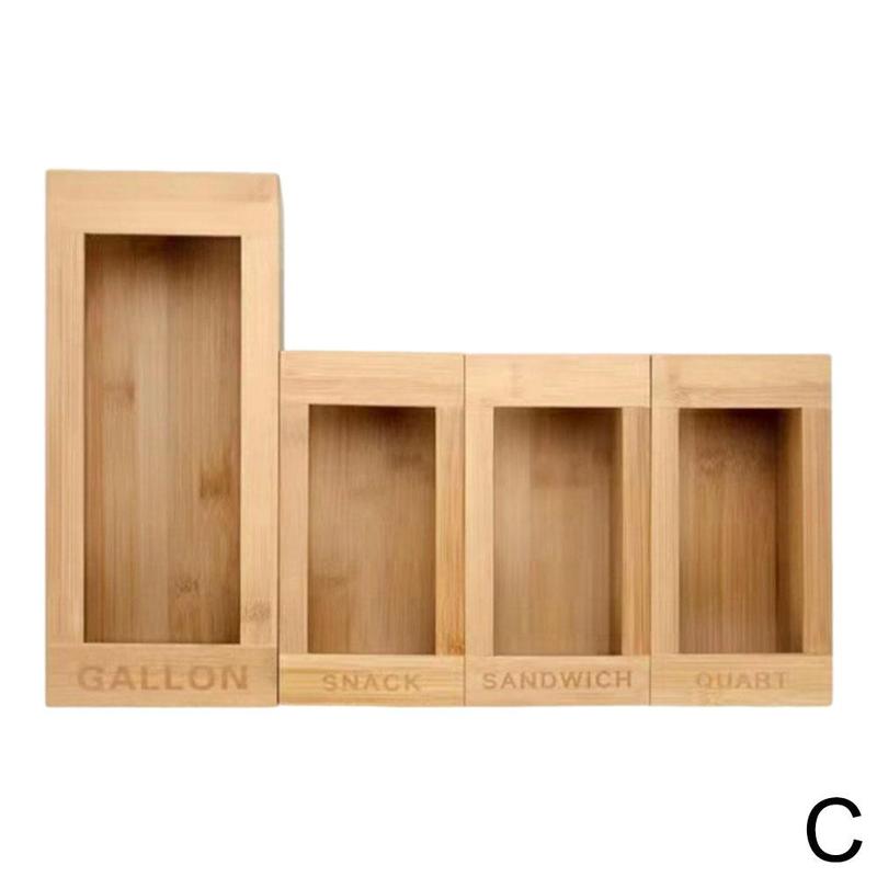 Bamboo Food Storage Box For Kitchen Drawer Storage Dispenser Clean And Tidy Organizer Boxes Storage Container: C