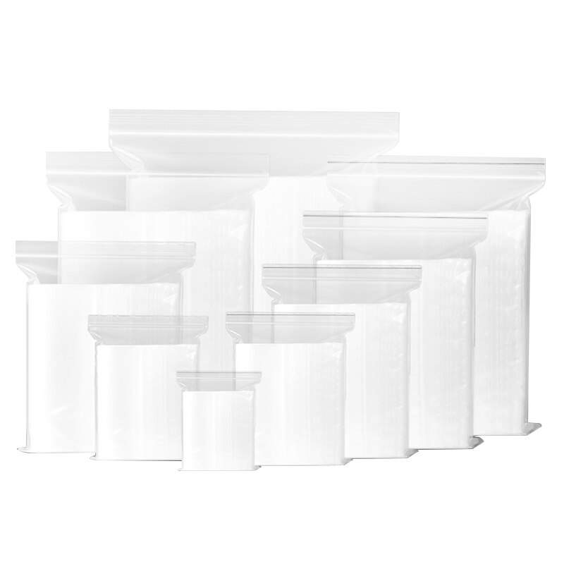 100PCS Transparent Sachet Zip Self Sealing Zip Plastic Bags Clear Bags Jewelry Packaging Bag Food Storage Bags