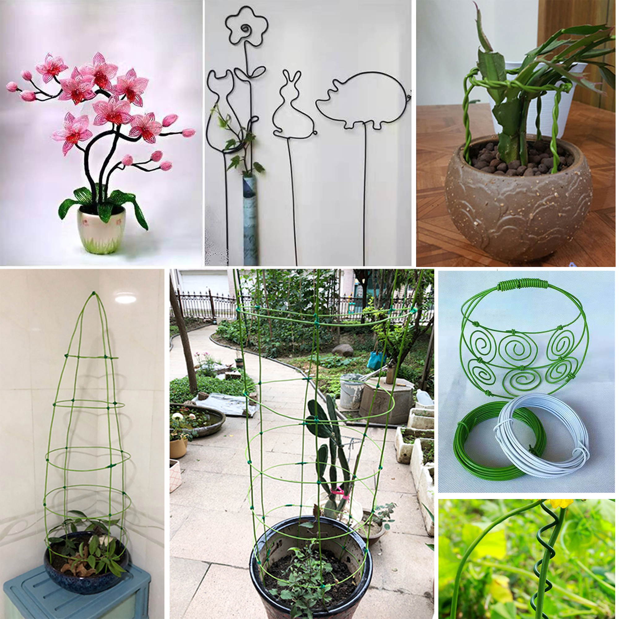 Filo rivestito di plastica rivestito di plastica fiore arte filo di ferro morbido bonsai rampicante pergola fiore pianta in vaso fai da te morire filo cravatte
