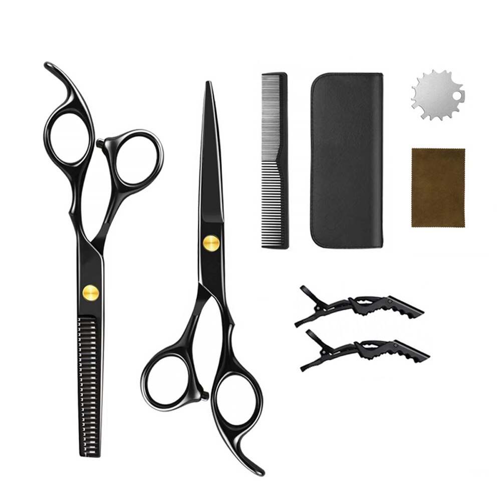 Professionele Kappers Hair Schaar Voor Kapper Snijden Dunner Barbershop Kapsel Schaar Kapper Benodigdheden Set Kit: 8PCS SET
