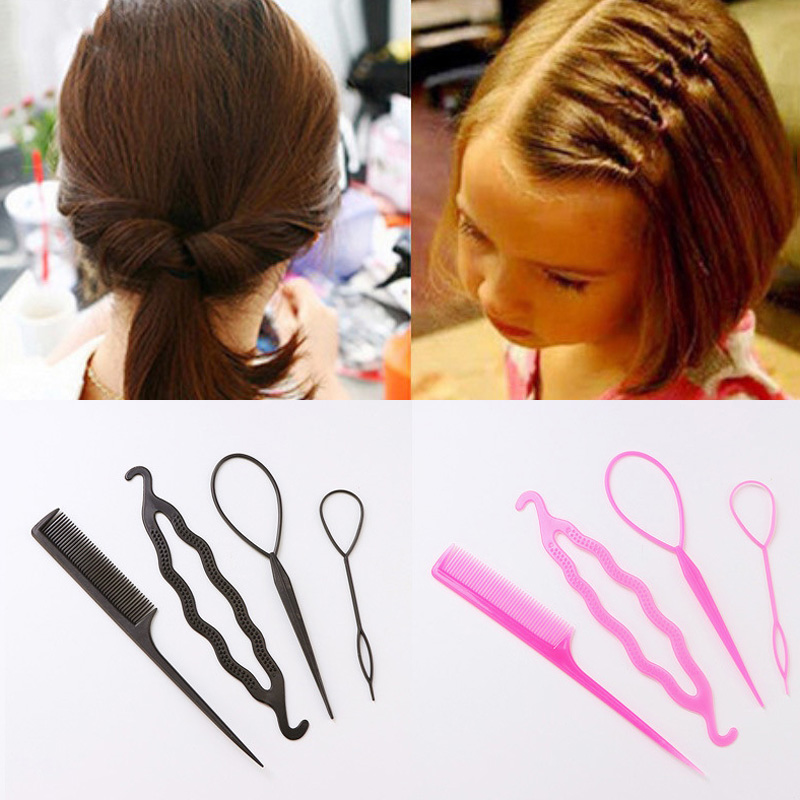 Salon 2-4pcs/set Women Girls Ponytail Creator Plastic Loop Pony Tail Clip Hair Braid Accessories Maker hair Styling Tool