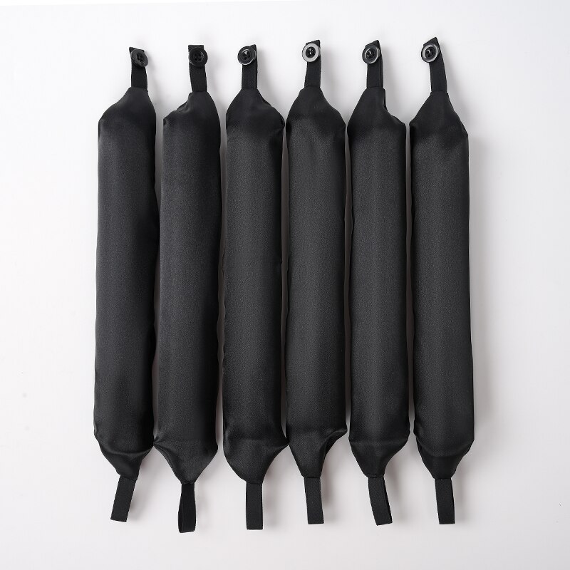 6Pcs Zachte Satijnen Kussen Rollers Haar Rollen Slaap Hair Styling Tools Haar Krultang Rollers Magic Voor Vrouwen Of Kinderen krul Flexi Staven: black