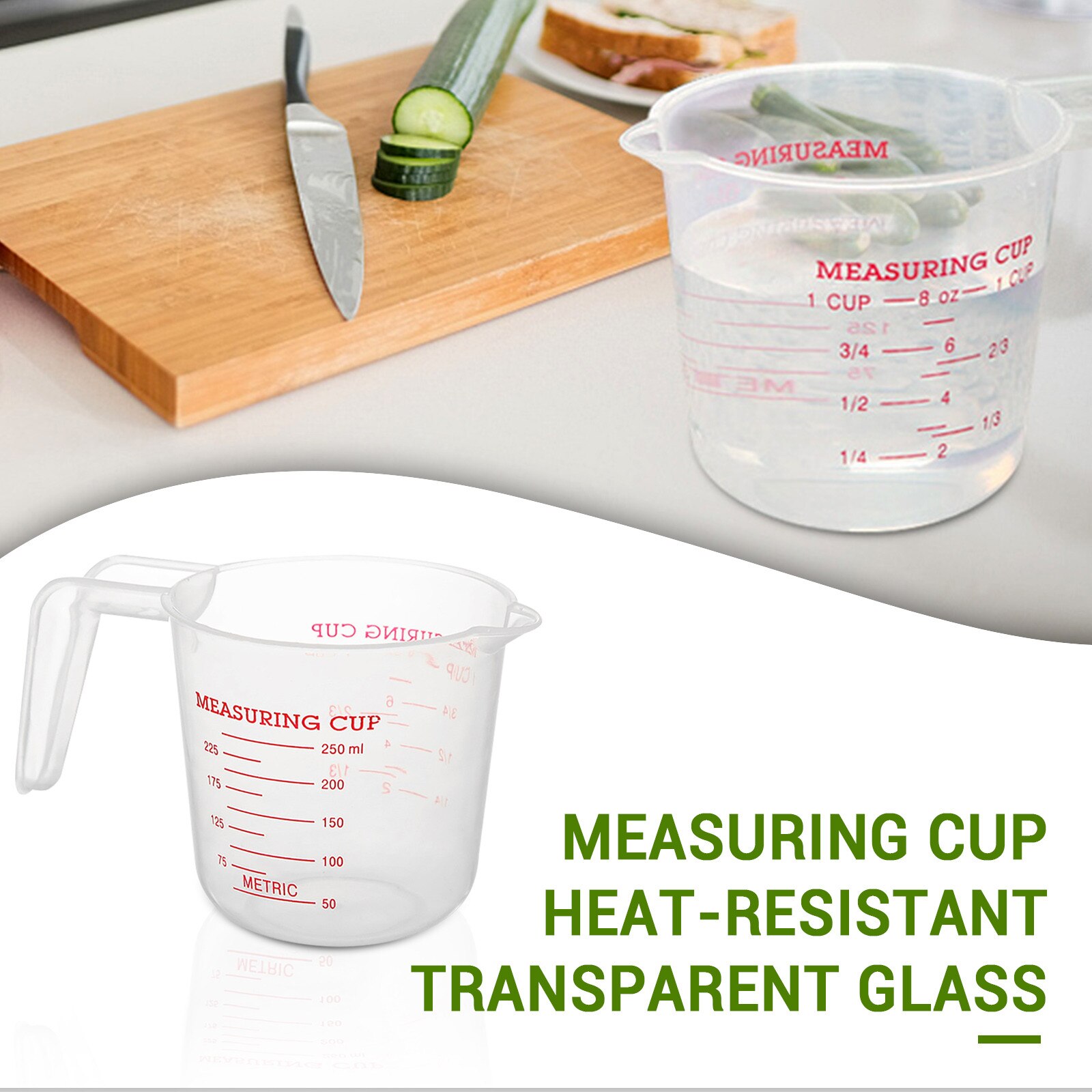 50-250ML ABS Plastic Measuring Cup With Handle Transparent Clear Measuring Tools Cup Tasse a mesurer taza medidora