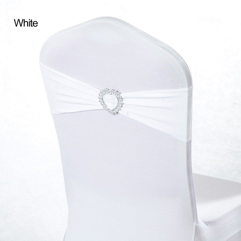 50 stücke Spandex Lycra Hochzeit Stuhl Abdeckung Schärpe Bands Hochzeit Party Geburtstag Stuhl Dekor königlich Blau verrotten Schwarz Weiß Rosa lila: Weiß