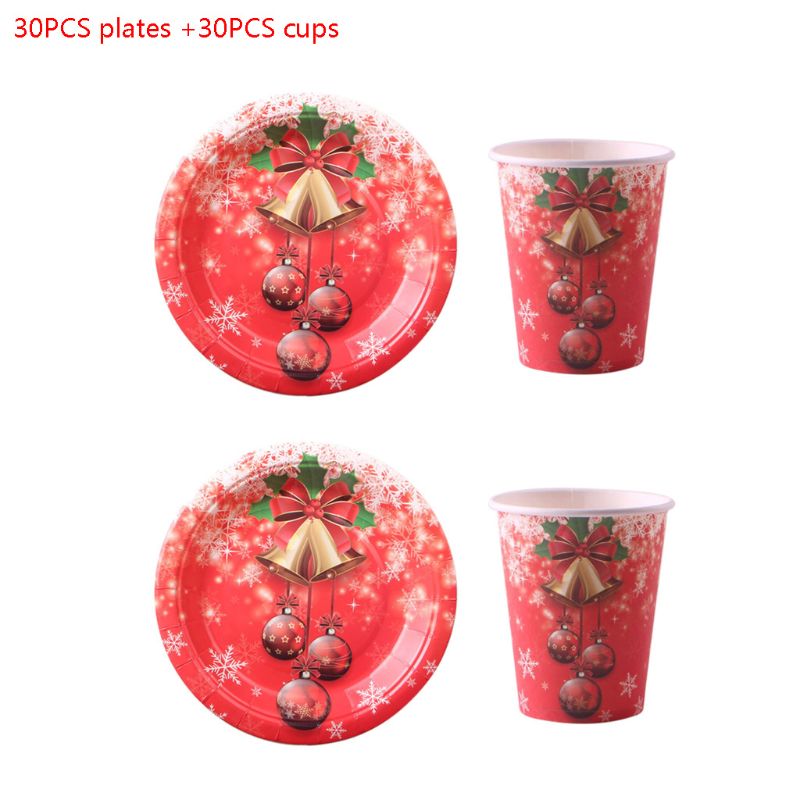 60 stücke sterben SchöNe Weihnachten dekorationen sterben geschirr sterben einweg schüssel sterben einweg tassen