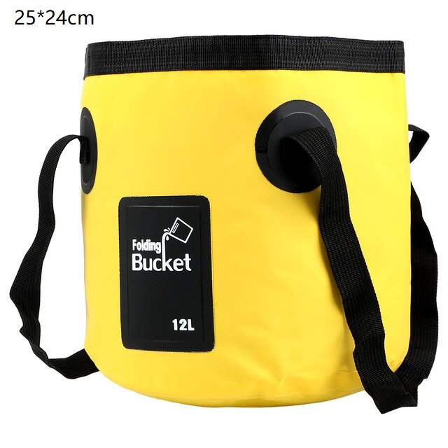 Opvouwbare Emmer Outdoor Reizen Picknick Vissen Emmers Box Wasstraat Waterdichte Water Bag Container Auto Opslag Carrier Emmer: S-Yellow