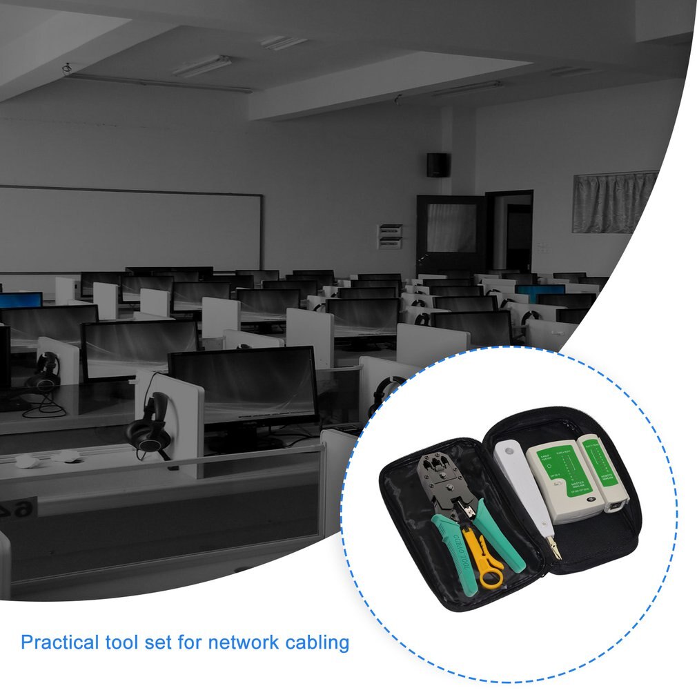 Portable Lan Network Repair Tool Kit Cable Tester Plier Crimper Plug Clamp Computer Handtool Set 1 Set