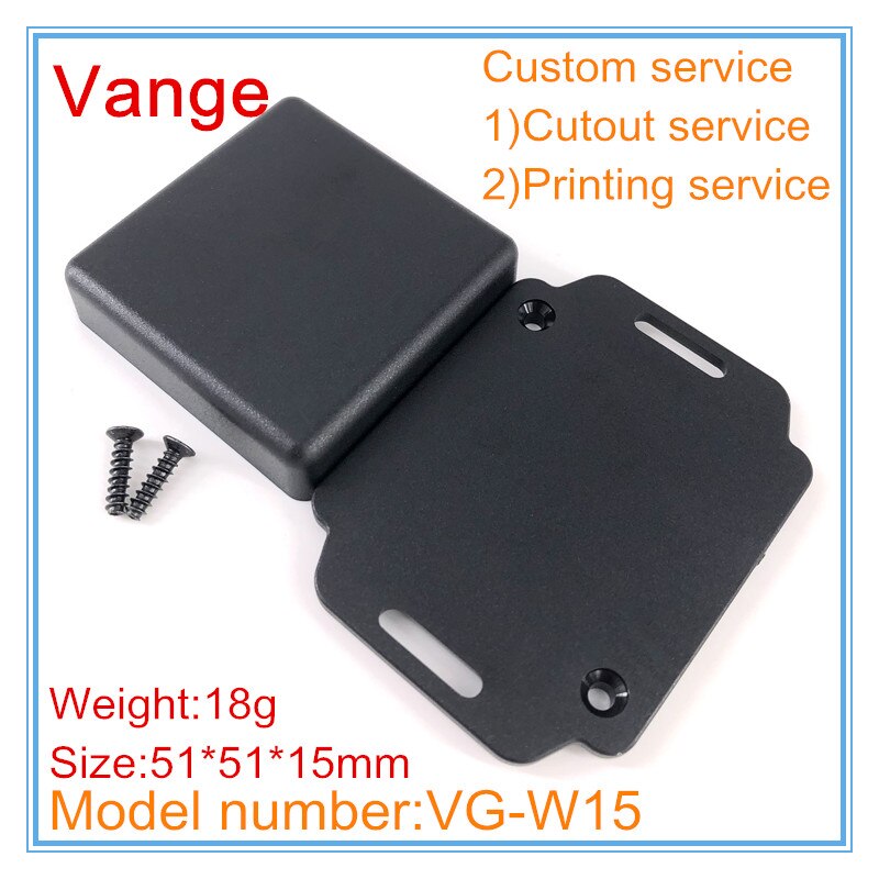 10pcs/lot wall-mounted extrusion box IP54 ABS plastic junction box enclosure for electronic module 51*51*15mm