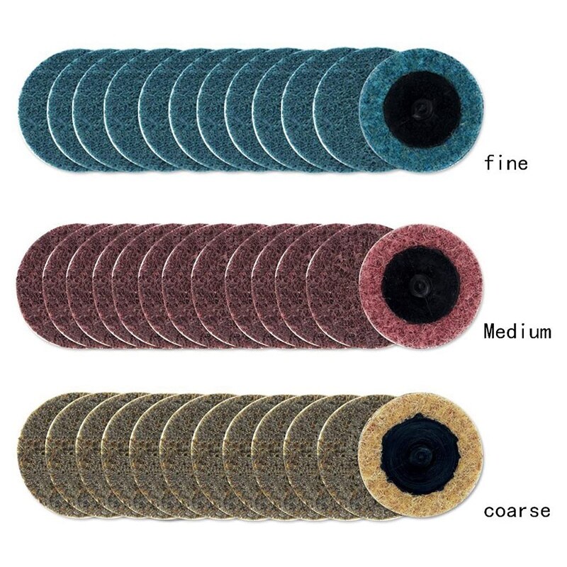 41Pcs Sanding Discs Set 2 Inch Quick Change Discs Roloc Surface Conditioning Discs with 1/4 Inch Tray Holder