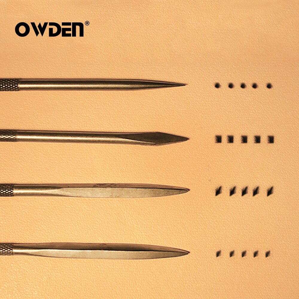 OWDEN Leather Awl Tool Set DIY Wood Handle Sewing Stitching Lacing Scratch Tool