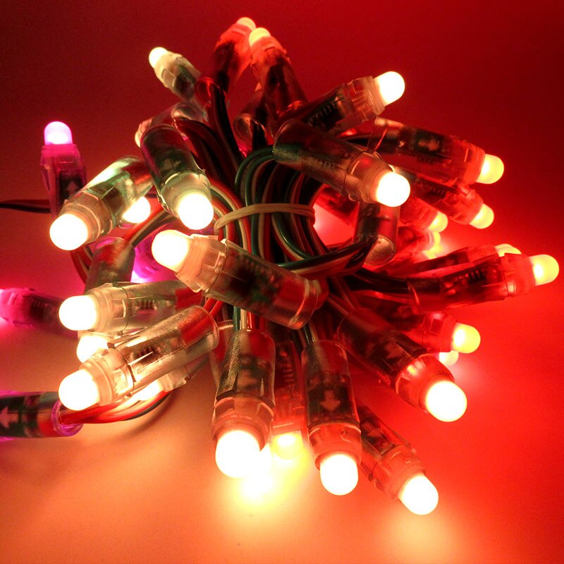 full color 5v 12mm WS2811 UCS1903 SM16703 rgb led pixel string light digital module 50LEDs/string Round Shape Waterproof IP68