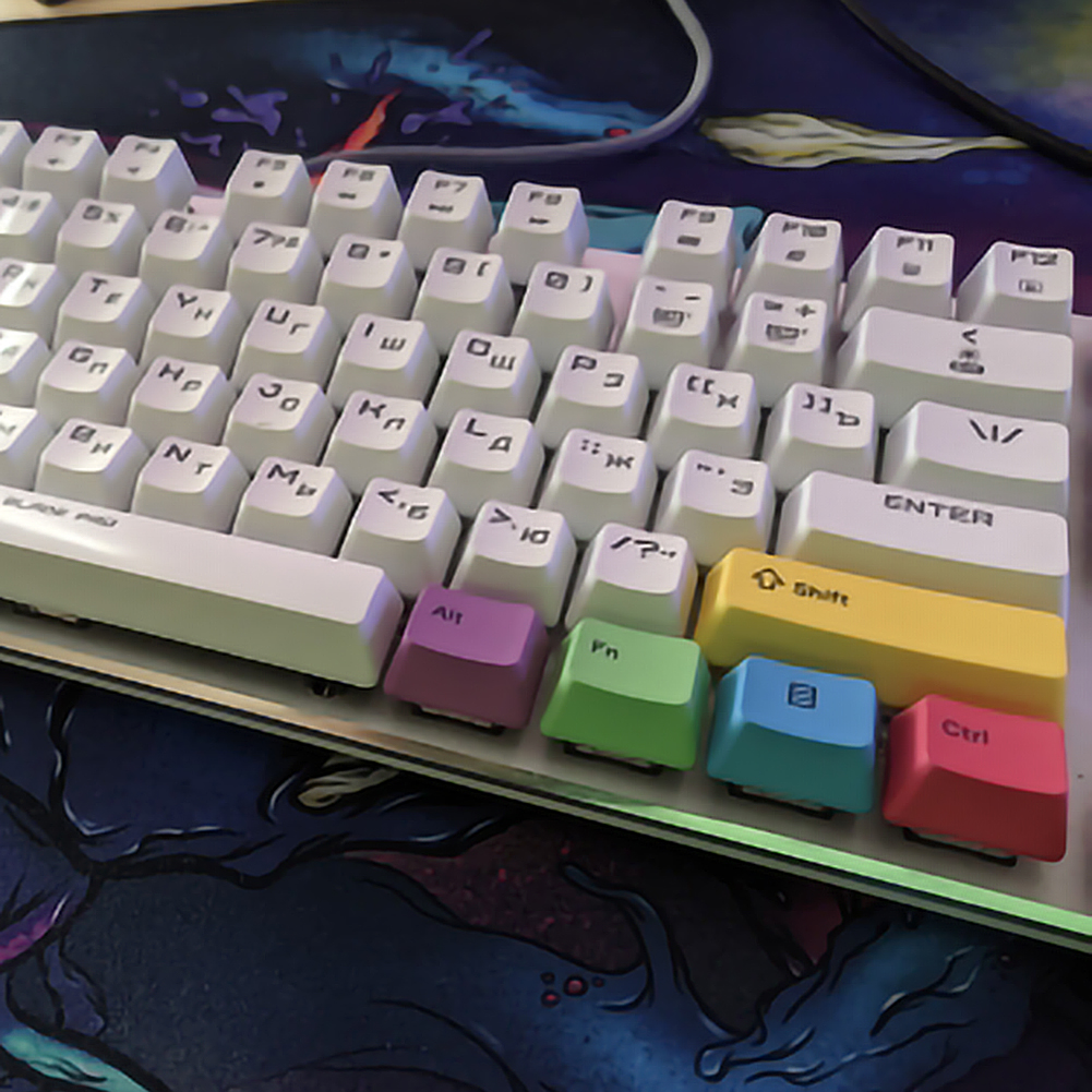 10pcs Gaming Key Caps Pad Keyboard KeyCaps Mechanical Keyboard CMYK Key Cap for Cherry/Kailh Replace Modifier