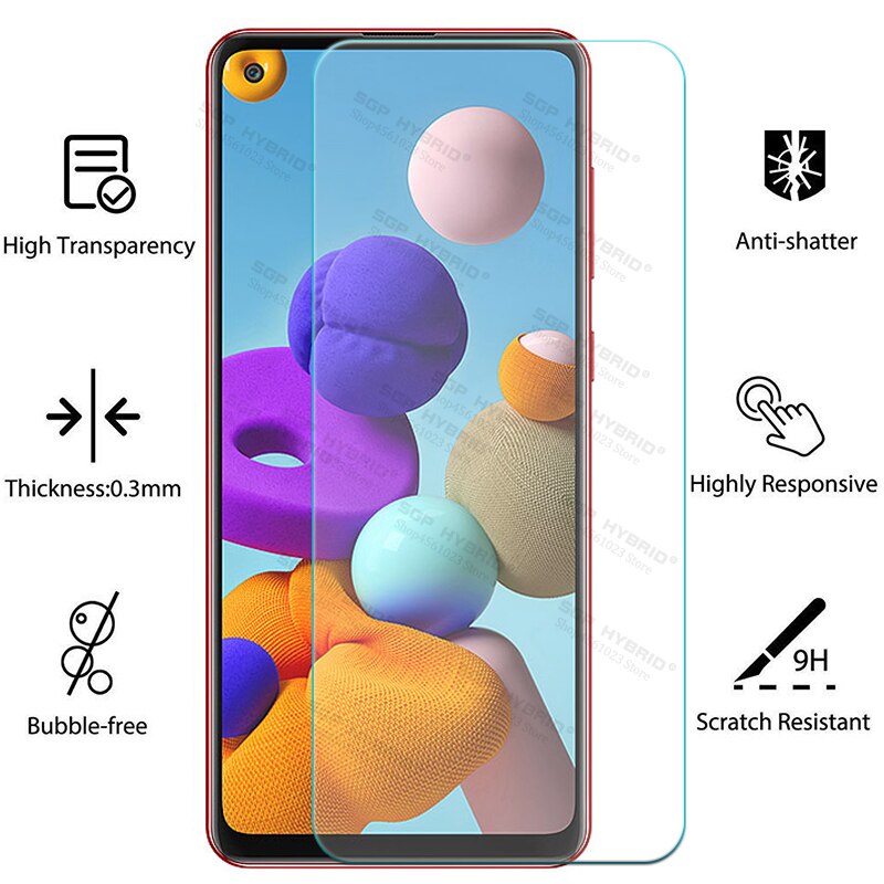 3in1 capa completa para galaxy a21s a21 s lente da câmera filme de vidro temperado para samsung SM-A217F/dsn macio caso volta tpu escudo 6.5 polegada