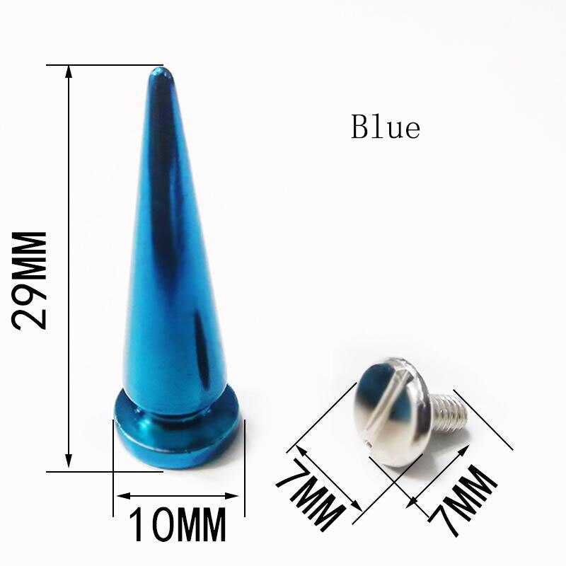 Grands Rivets en forme d&#39;arbre en laiton, 10x29mm, 10 pièces/lot, accessoires pour bricolage, Punk, décoration de vêtements d&#39;animaux de compagnie pour sac artisanal en cuir: 10 pcs blue