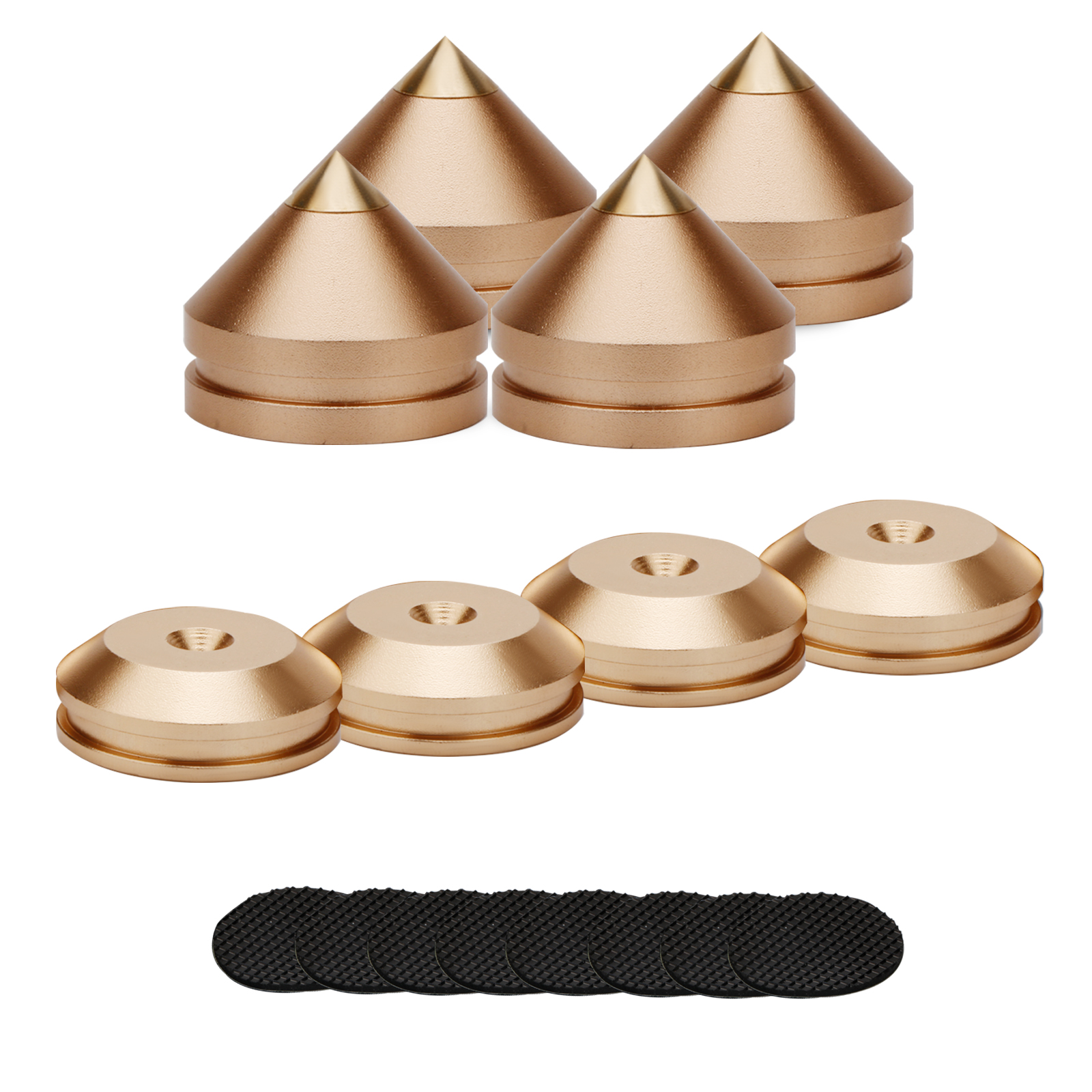 4Set Speaker Stand Feet Pad Aluminium Alloy Metal Spikes Cone Floor Foot Nail Speaker Noise Nial Amplifier Turntable Isolation: Other / Bundle 2