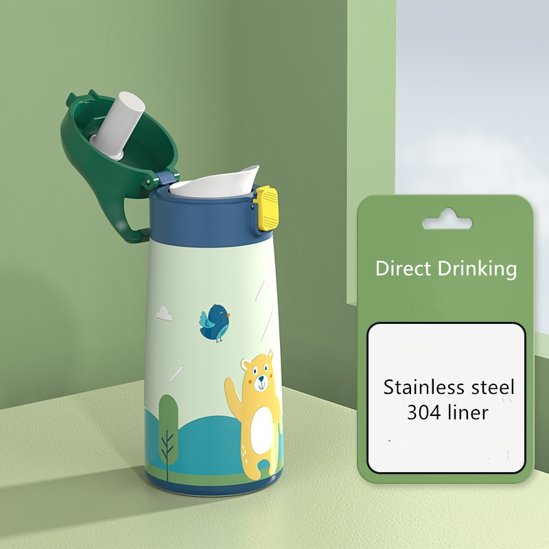 Termo de acero inoxidable con dibujos animados para niños, botella de agua de , 350ml/500ml: 500ml / Azul