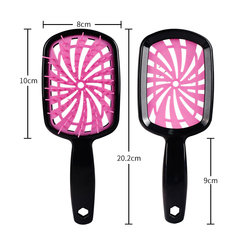 1 cepillo para desenredar ancho, peine para peluca, peine para masaje del cuero cabelludo, peine antiestático para desenredar el cabello húmedo o seco de doble uso, cepillo para el cabello hueco: Gris