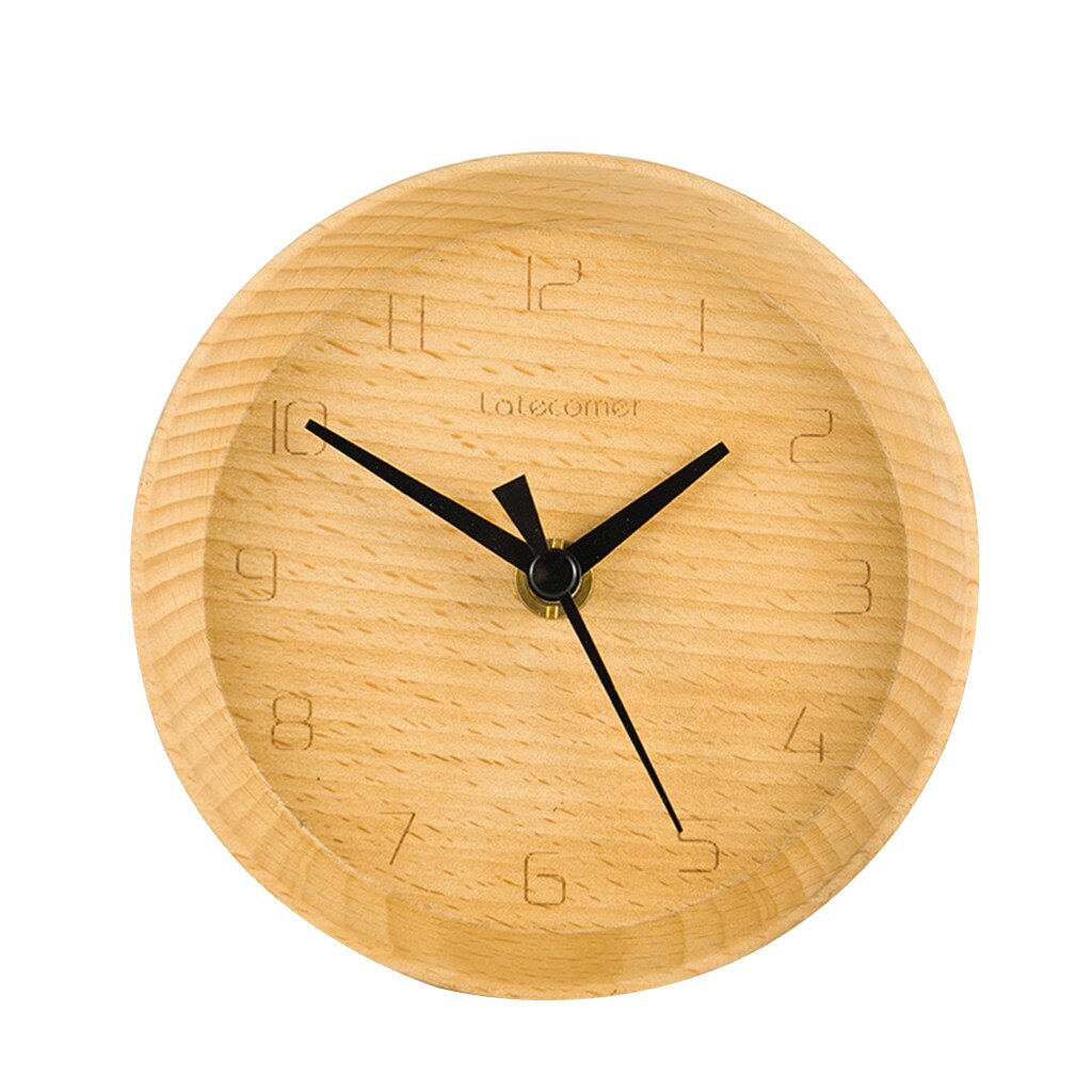 Wekker laatkomer japanse stijl houten bureau slaapkamer woonkamer elektronische klok digitale klok 6.27: C