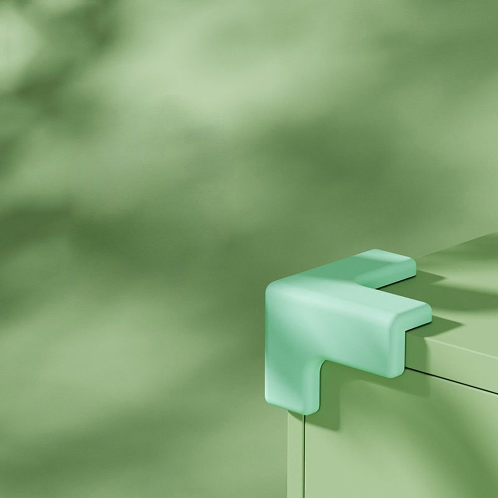 Baby Safe Silicone Corner Protector From Table Desk Furniture Angle Child Safety Edge Guards Anticollision Protection Cover Pad: green-T-shape