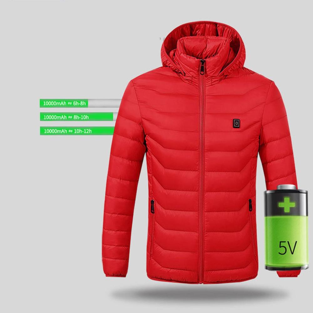 Verwarmde Jassen Vest Down Katoen Heren Vrouwen Outdoor Jas USB Elektrische Verwarming Hooded Jassen Warm Winter