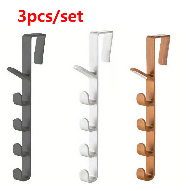 1/3 stk. dørhenger til soverom, kleshenger over døren, plast, oppbevaringsorganisering til hjemmet, veskeholder til vesker, skinner: Multi