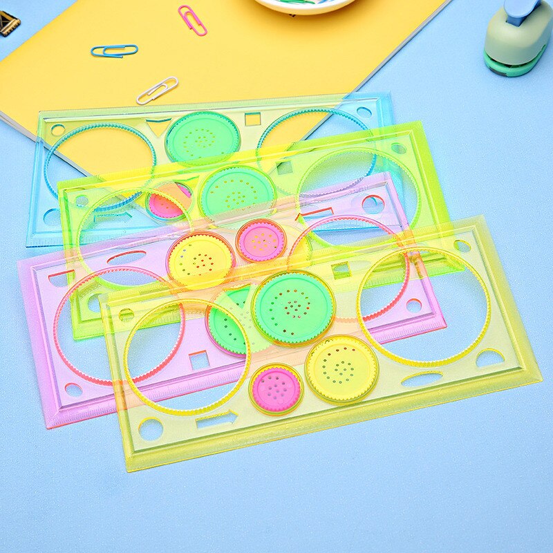 Spirograph Geometric Ruler And Ballpoint pen Students Drawing Toys Painting Drafting Tools Template Kids Learning Art Tools