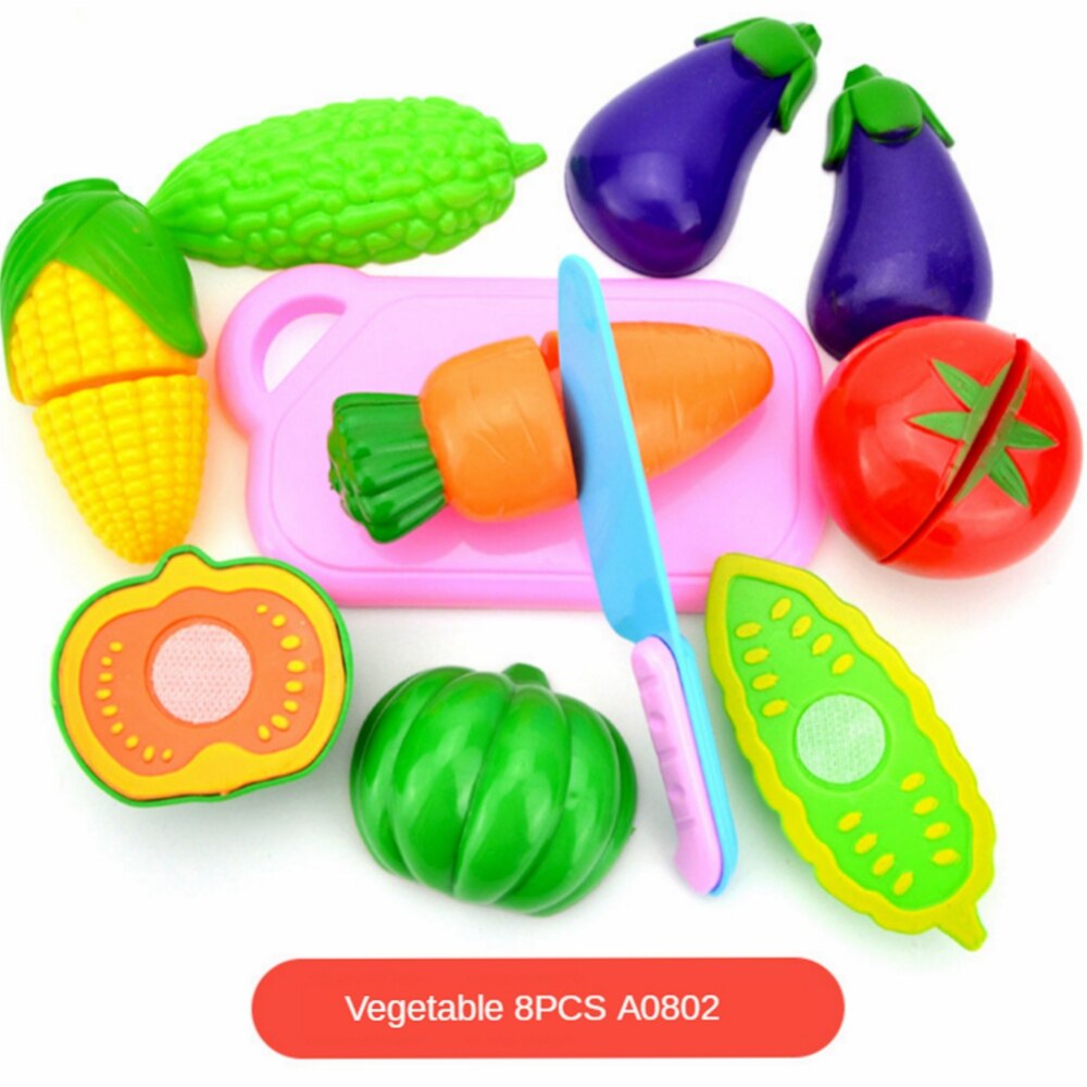 Pretend Play Plastic Food Toy Cutting Fruit Vegetable Food Pretend Play Children Toys For Kids Educational Toys: 8pcs