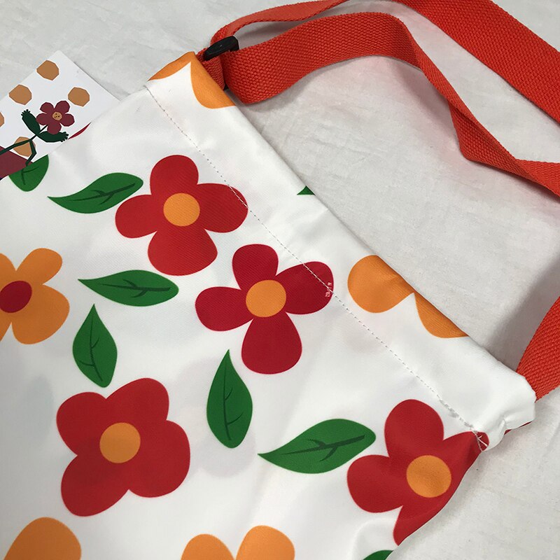 Japonais ins fun mignon fleur impression été sac de toile décontracté Harajuku ulazzng doux grande capacité vintage diagonale sac