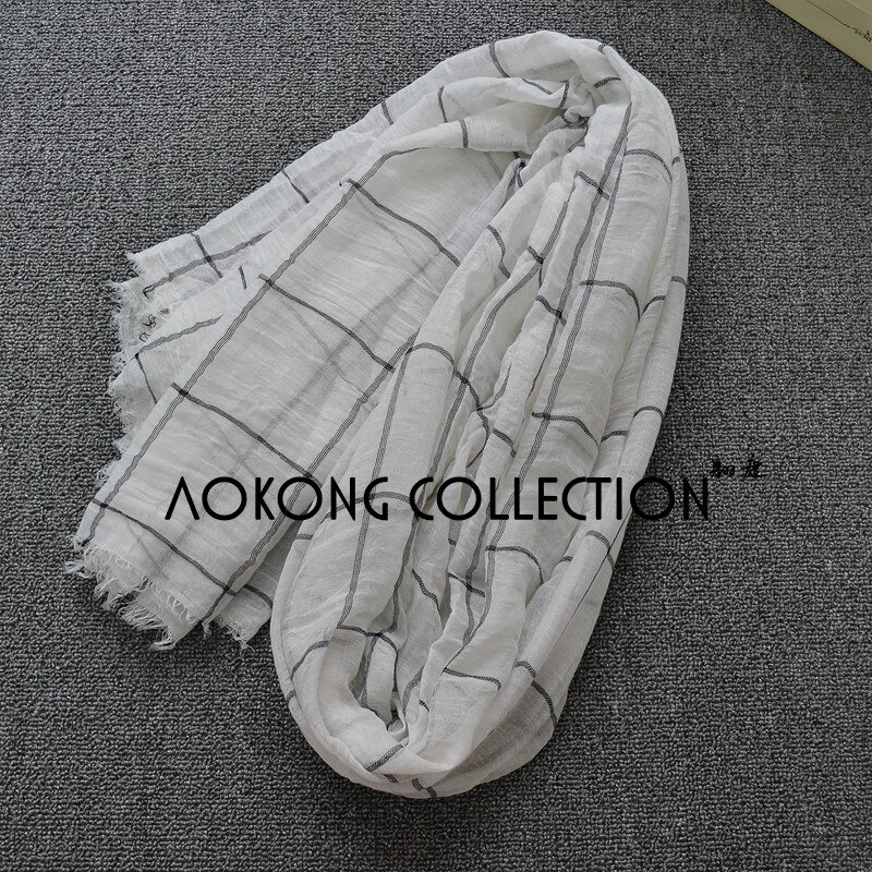 Et stykke hijab hvide kvinder gitter hijabs viskose oversize muslimsk tørklæde sjaler maxi solid almindelig plaid stole