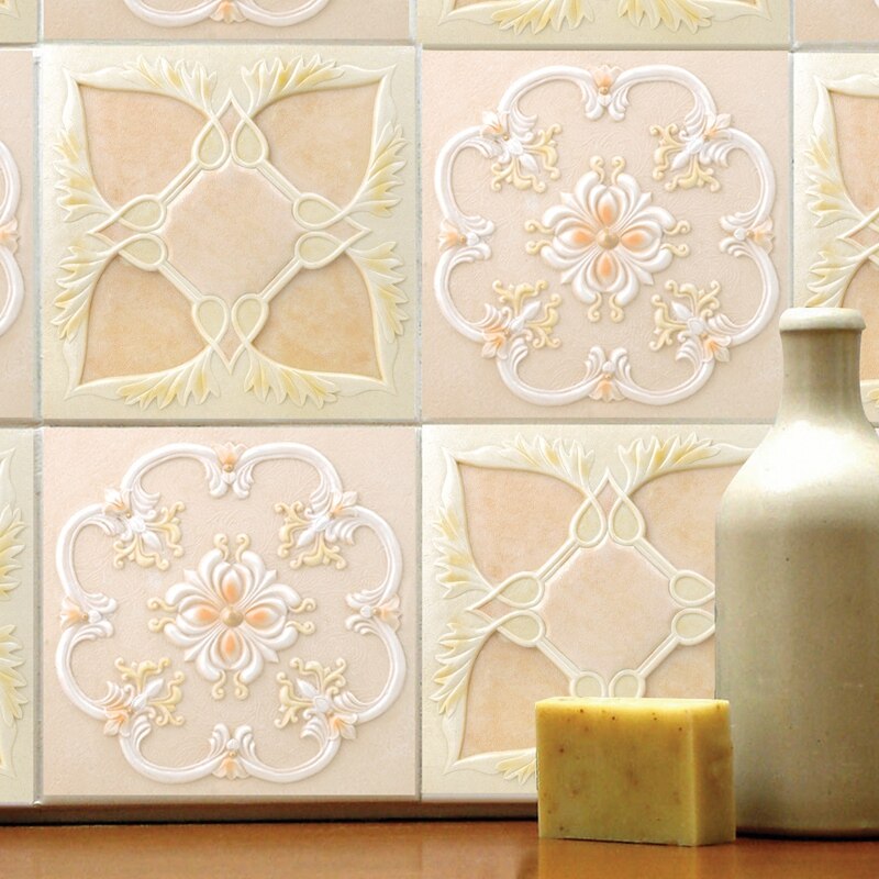 Tile Sticker for Kitchen Waterproof Anti-Mold Backsplash Tile Stickers 10X10CM for Walls Decoration 72Pcs