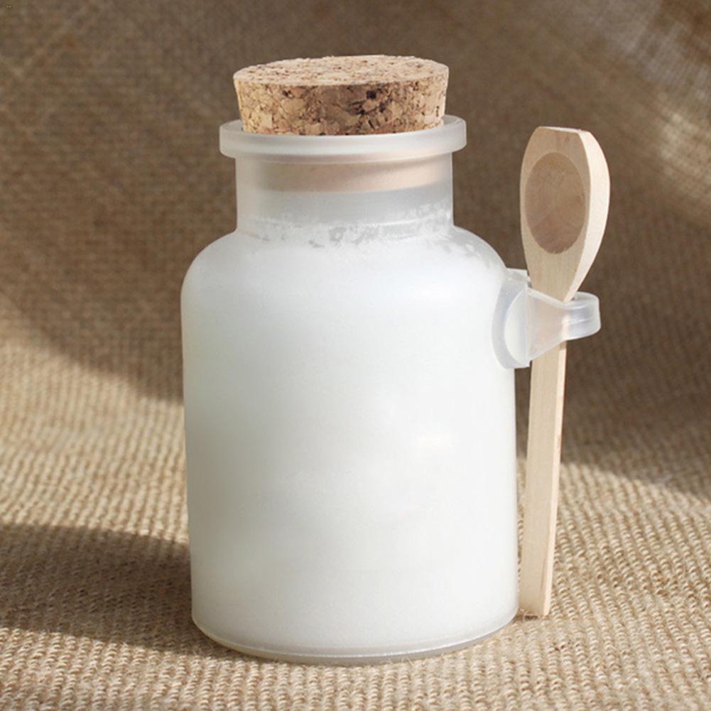 100ml 200ml runde abs badesalt flaske glas maske pulver creme flaske varer opbevaring krukker med træske