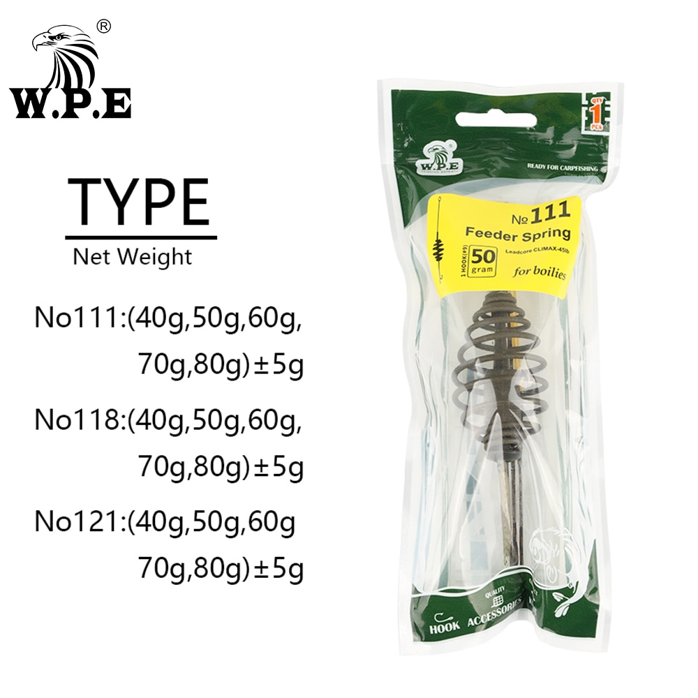 Wpe europa karp fiskerigg hår 1 set handgjord karp fiske rig 40g/50g/60g/70g/80g ledar kärnlinje karp fiske grupp pesca
