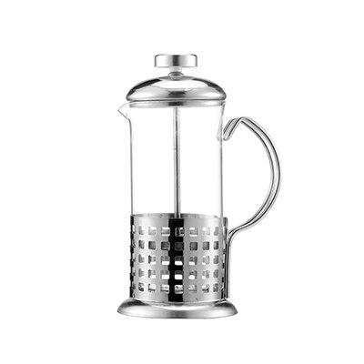 Manuaalinen kahvi espressokeitin kattila ranskalainen kahvi tee perkolaattori suodatin ruostumatonta terästä lasi teekannu kahvilapuristin mäntä 350ml: Ruudukkomalli