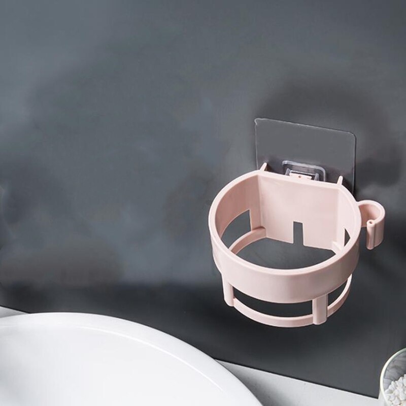 Roestvrijstalen föhnhouder, roestwerende föhnhouder, badkameraccessoires, föhnhouder: Roze