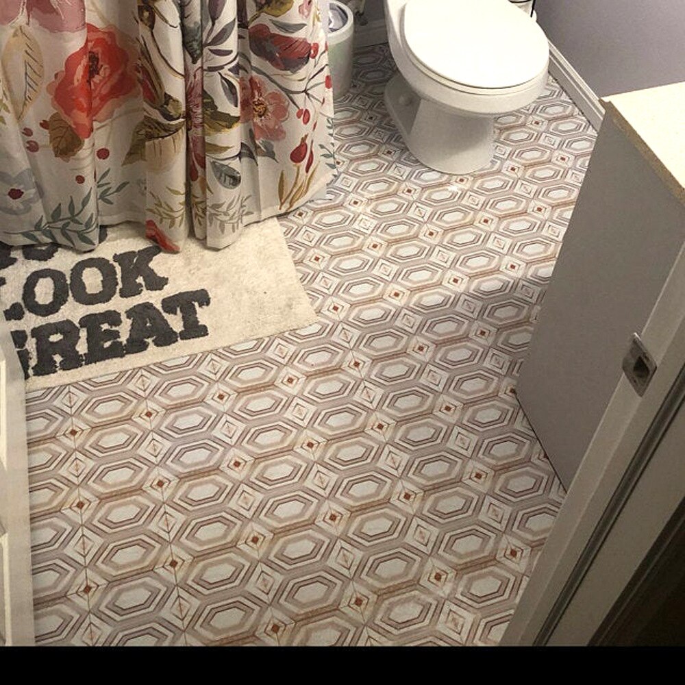 Papel tapiz impermeable para baño, pegatina antideslizante mate para suelo, autoadhesiva de PVC de 20x20cm, pegatina para pared de mármol y cobre