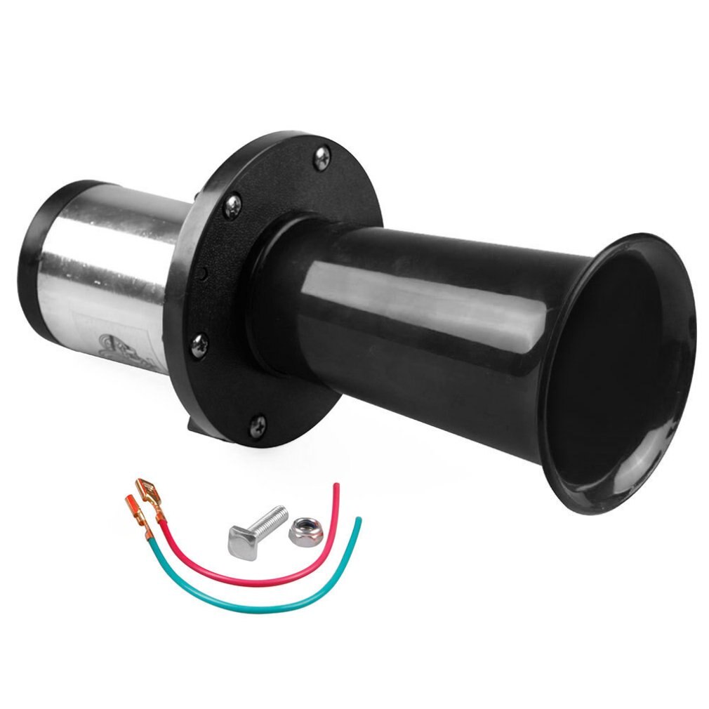 12V Enkele Buis Fluitje 110db Retro Vreemd Geluid Motorfiets Hoorn Universele Sound Systeem Sd Usb MP3 Motorfiets Audio: Black