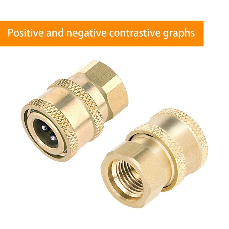 3 Pack Pressure Washer Coupler, Quick Connect Fittings 1/4 Inch Quick Coupler Female NPT Socket